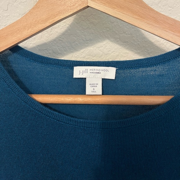 J. Jill Talia Washable Merino Wool Lightweight Tunic Sweater Peacock Blue - Picture 5 of 6